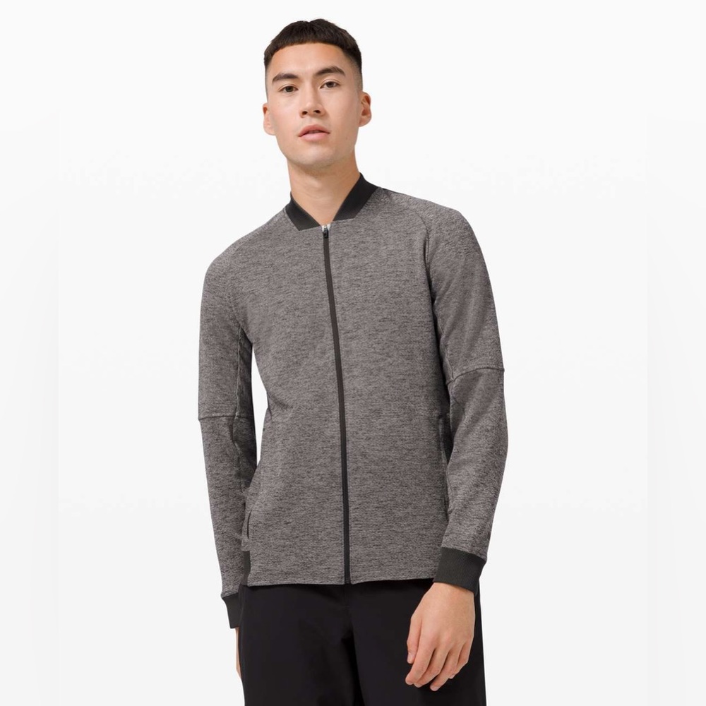 Lululemon Textured Tech Bomber Jacket - Graphite Grey / Vapor - Size M